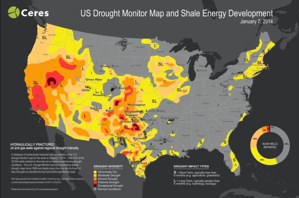 Ceres Drought Monitor Map and Shale Energy Development