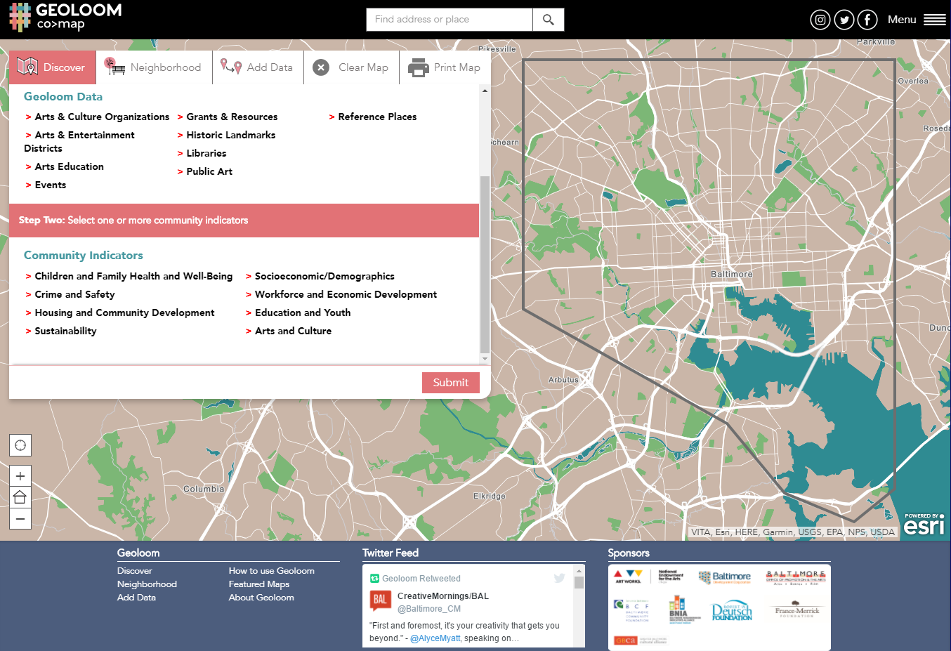 Discover data within GEOLOOM, by data points or community indicators