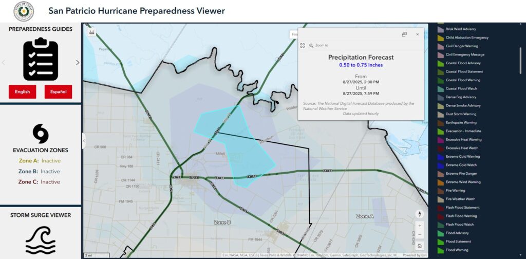 San Patricio County Hurricane Preparedness Viewer San Patricio County Hurricane Preparedness App Pop Up